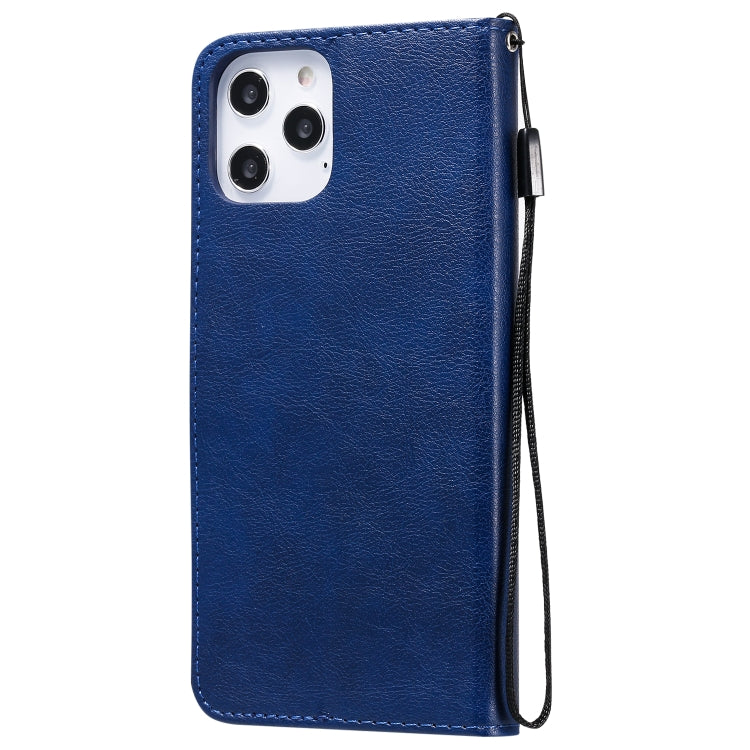 For iPhone 12 Pro Max Solid Color Horizontal Flip Protective Leather Case with Holder & Card Slots & Wallet & Photo Frame & Lanyard