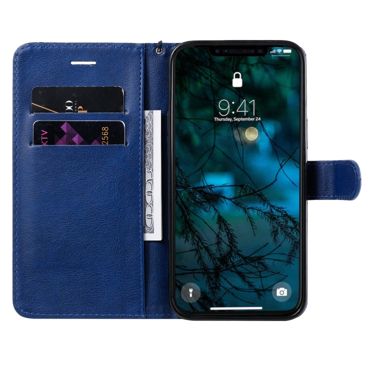 For iPhone 12 Pro Max Solid Color Horizontal Flip Protective Leather Case with Holder & Card Slots & Wallet & Photo Frame & Lanyard