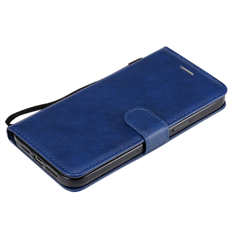 For iPhone 12 Pro Max Solid Color Horizontal Flip Protective Leather Case with Holder & Card Slots & Wallet & Photo Frame & Lanyard