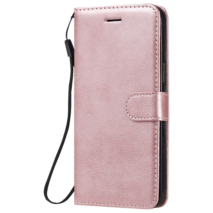 For iPhone 12 Pro Max Solid Color Horizontal Flip Protective Leather Case with Holder & Card Slots & Wallet & Photo Frame & Lanyard