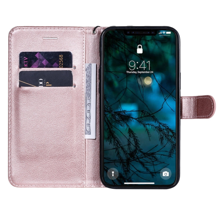 For iPhone 12 Pro Max Solid Color Horizontal Flip Protective Leather Case with Holder & Card Slots & Wallet & Photo Frame & Lanyard