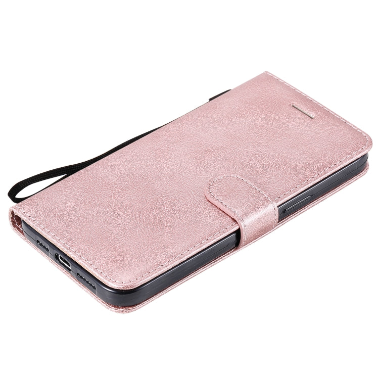 For iPhone 12 Pro Max Solid Color Horizontal Flip Protective Leather Case with Holder & Card Slots & Wallet & Photo Frame & Lanyard