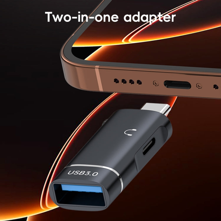2 in 1 Type-C to USB and Type-C Earphone Adapter