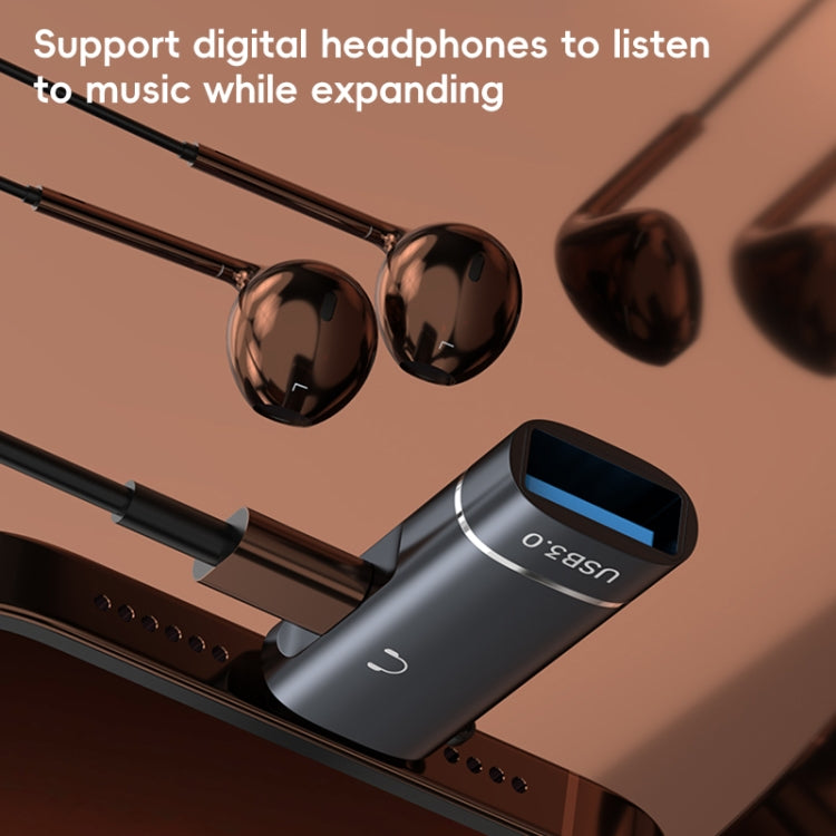 2 in 1 Type-C to USB and Type-C Earphone Adapter