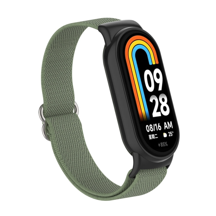 For Xiaomi Smart Band 9 / 8 Plastic Plug Plain Elastic Nylon Watch Band