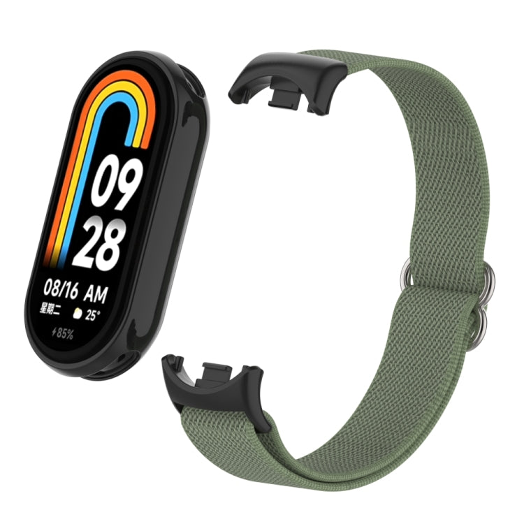 For Xiaomi Smart Band 9 / 8 Plastic Plug Plain Elastic Nylon Watch Band