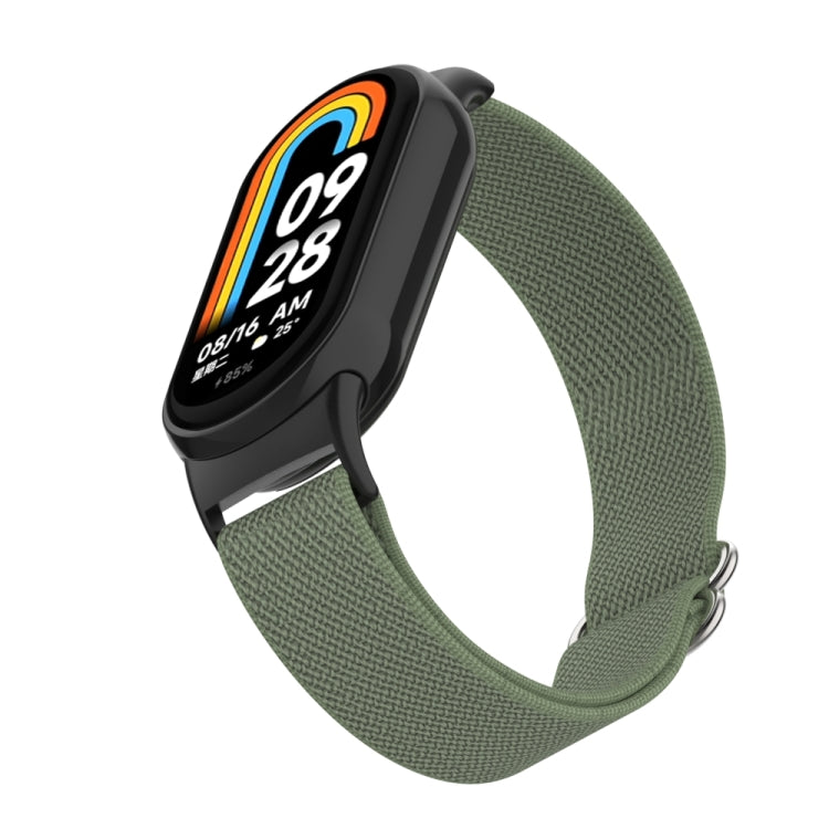 For Xiaomi Smart Band 9 / 8 Plastic Plug Plain Elastic Nylon Watch Band