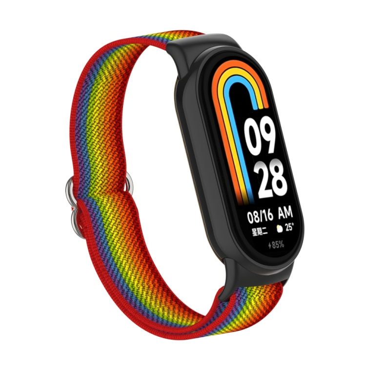 For Xiaomi Smart Band 9 / 8 Plastic Plug Plain Elastic Nylon Watch Band