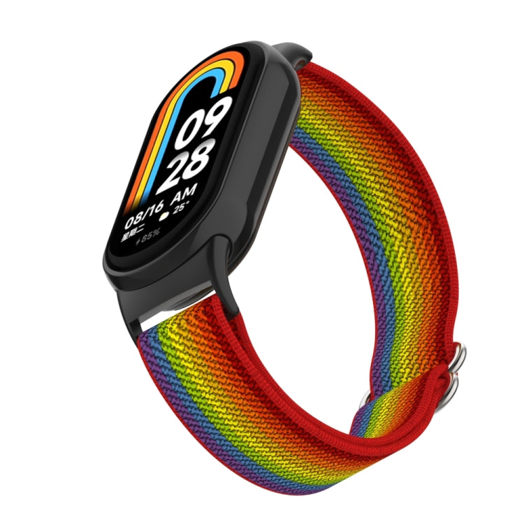 For Xiaomi Smart Band 9 / 8 Plastic Plug Plain Elastic Nylon Watch Band