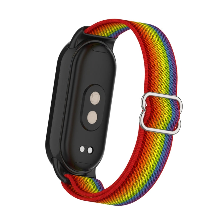 For Xiaomi Smart Band 9 / 8 Plastic Plug Plain Elastic Nylon Watch Band