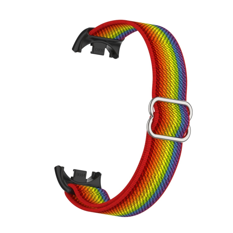 For Xiaomi Smart Band 9 / 8 Plastic Plug Plain Elastic Nylon Watch Band