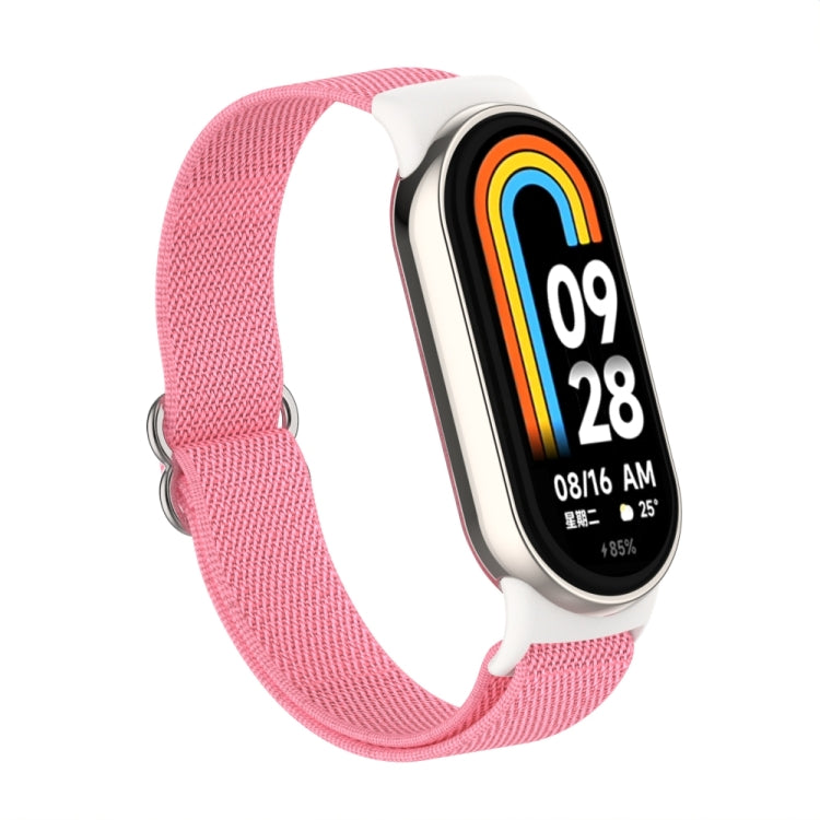 For Xiaomi Smart Band 9 / 8 Plastic Plug Plain Elastic Nylon Watch Band
