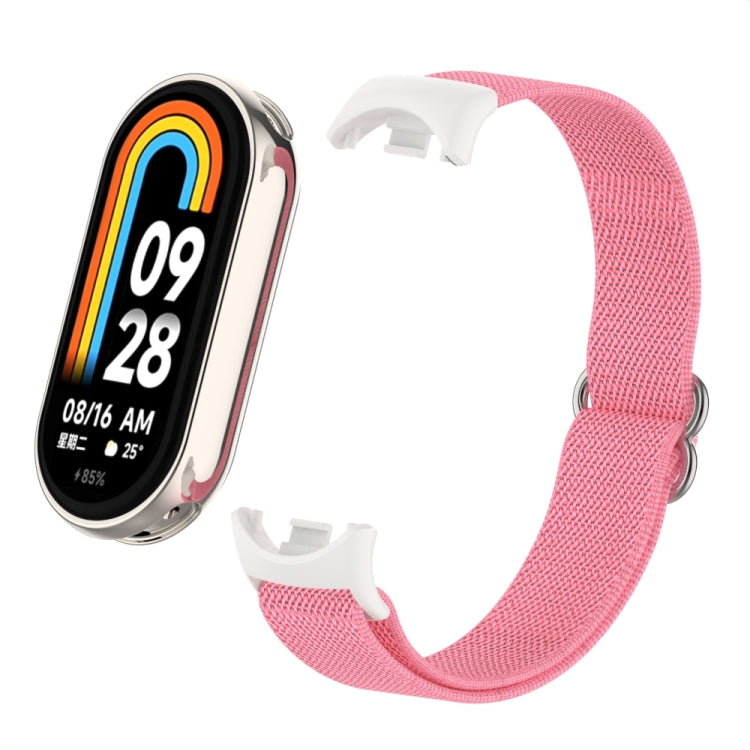 For Xiaomi Smart Band 9 / 8 Plastic Plug Plain Elastic Nylon Watch Band