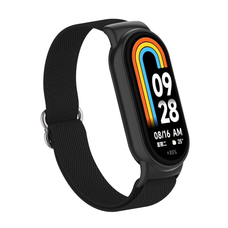 For Xiaomi Smart Band 9 / 8 Plastic Plug Plain Elastic Nylon Watch Band