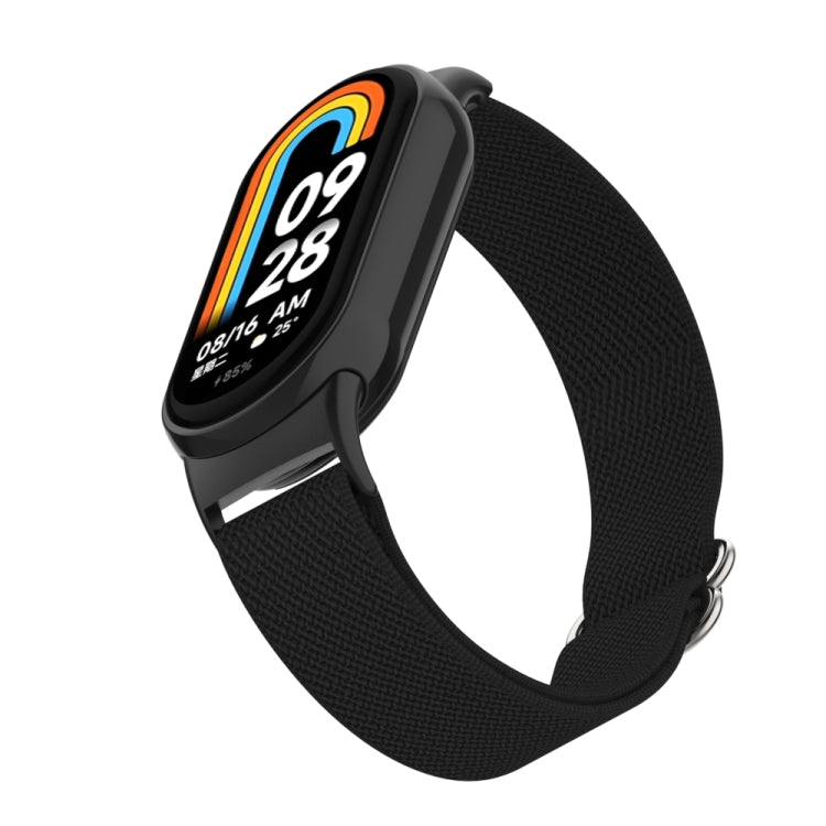 For Xiaomi Smart Band 9 / 8 Plastic Plug Plain Elastic Nylon Watch Band