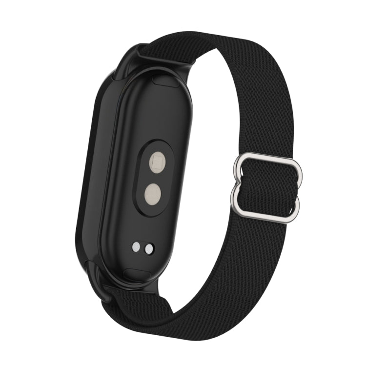 For Xiaomi Smart Band 9 / 8 Plastic Plug Plain Elastic Nylon Watch Band