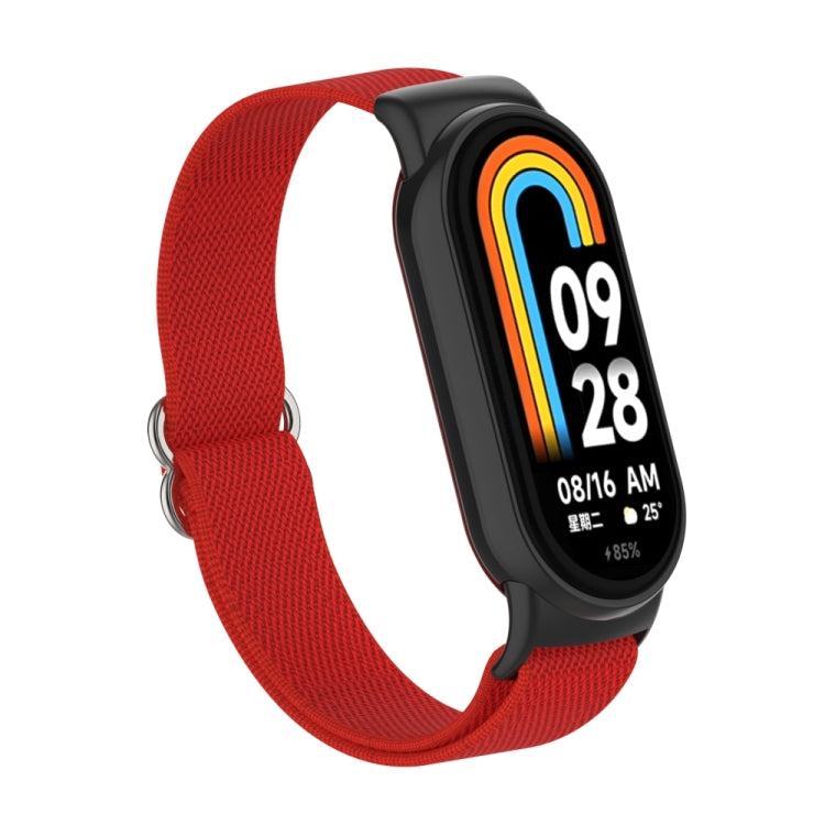 For Xiaomi Smart Band 9 / 8 Plastic Plug Plain Elastic Nylon Watch Band