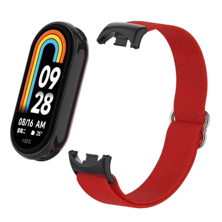 For Xiaomi Smart Band 9 / 8 Plastic Plug Plain Elastic Nylon Watch Band