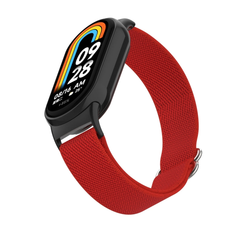 For Xiaomi Smart Band 9 / 8 Plastic Plug Plain Elastic Nylon Watch Band