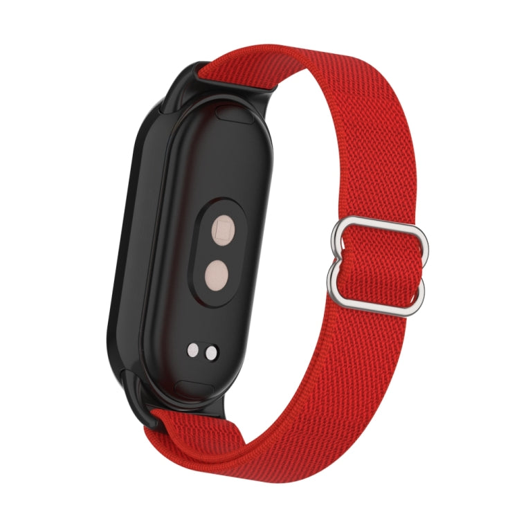 For Xiaomi Smart Band 9 / 8 Plastic Plug Plain Elastic Nylon Watch Band