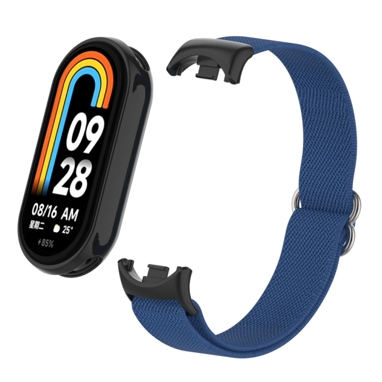 For Xiaomi Smart Band 9 / 8 Plastic Plug Plain Elastic Nylon Watch Band