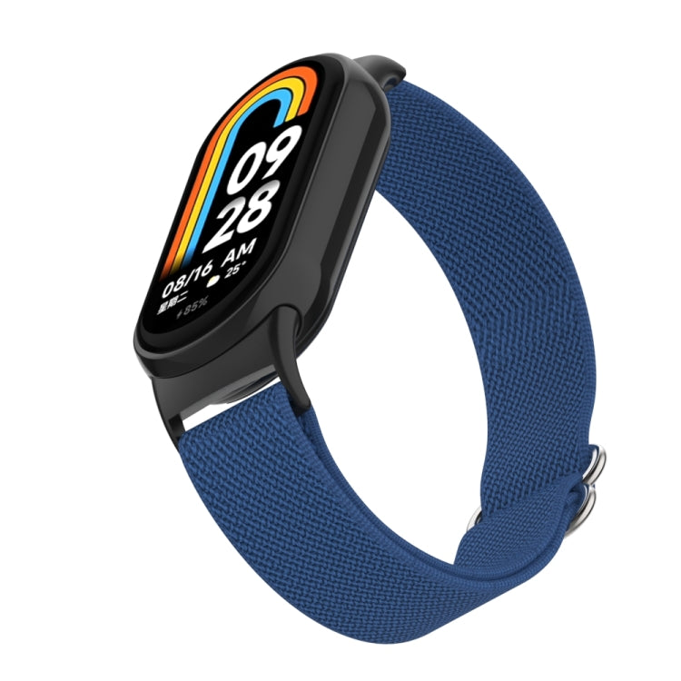 For Xiaomi Smart Band 9 / 8 Plastic Plug Plain Elastic Nylon Watch Band