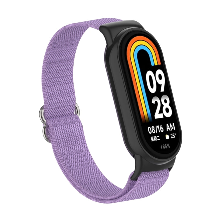 For Xiaomi Smart Band 9 / 8 Plastic Plug Plain Elastic Nylon Watch Band