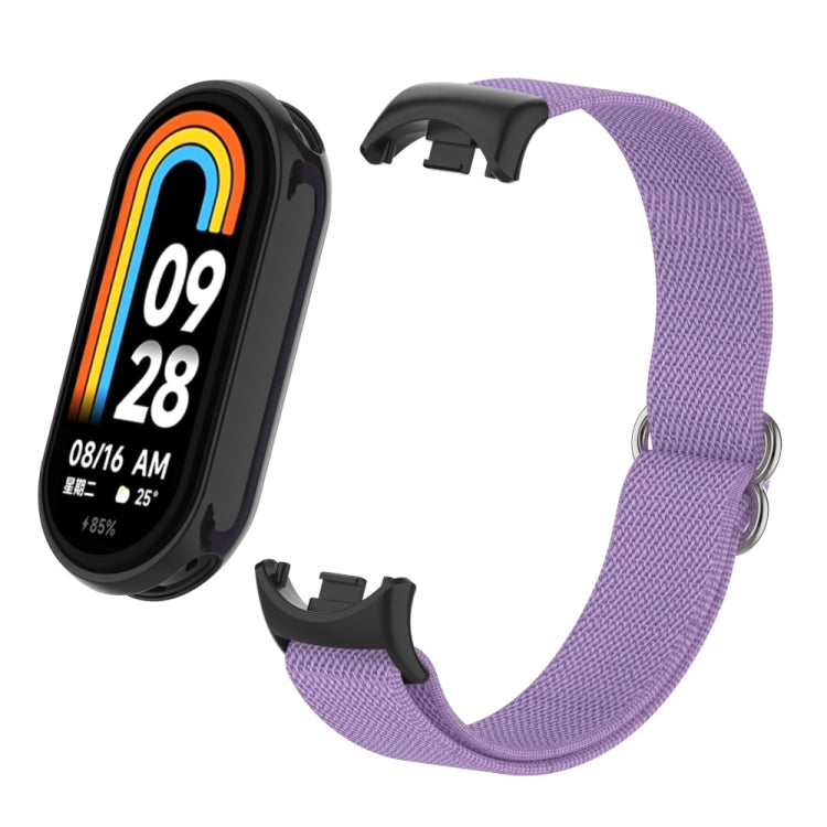 For Xiaomi Smart Band 9 / 8 Plastic Plug Plain Elastic Nylon Watch Band