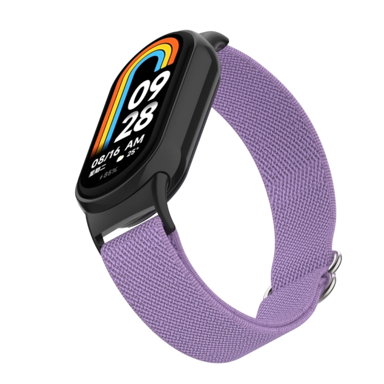 For Xiaomi Smart Band 9 / 8 Plastic Plug Plain Elastic Nylon Watch Band