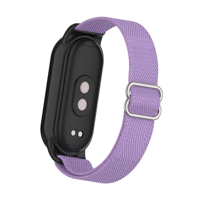 For Xiaomi Smart Band 9 / 8 Plastic Plug Plain Elastic Nylon Watch Band