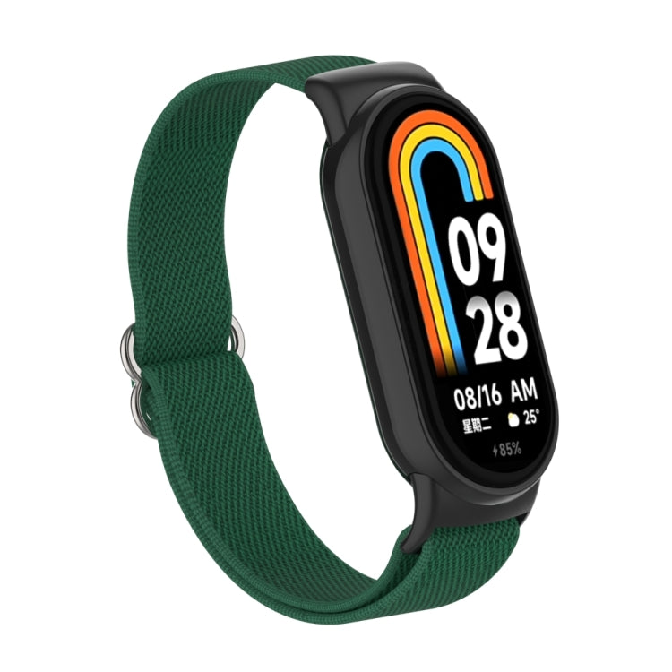 For Xiaomi Smart Band 9 / 8 Plastic Plug Plain Elastic Nylon Watch Band