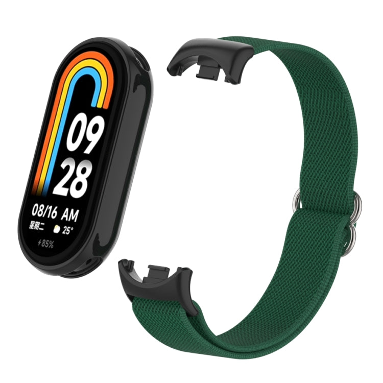 For Xiaomi Smart Band 9 / 8 Plastic Plug Plain Elastic Nylon Watch Band