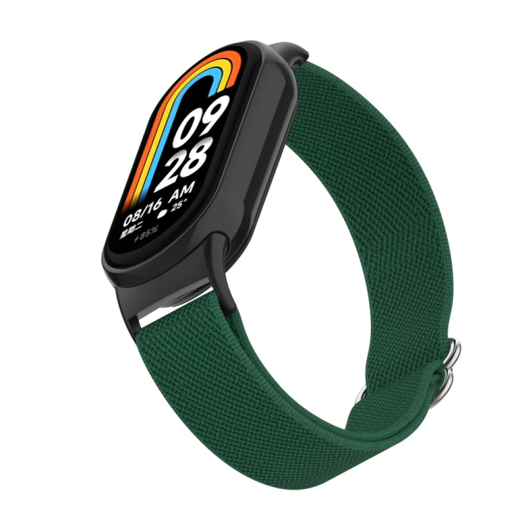 For Xiaomi Smart Band 9 / 8 Plastic Plug Plain Elastic Nylon Watch Band