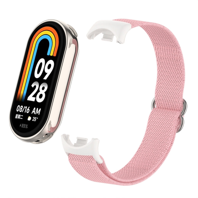 For Xiaomi Smart Band 9 / 8 Plastic Plug Plain Elastic Nylon Watch Band