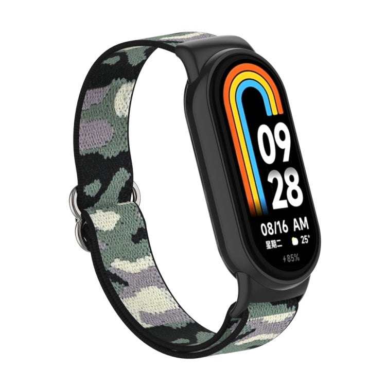For Xiaomi Smart Band 9 / 8 Plastic Plug Plain Elastic Nylon Watch Band