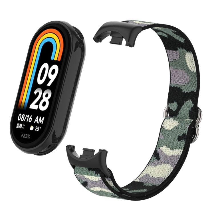 For Xiaomi Smart Band 9 / 8 Plastic Plug Plain Elastic Nylon Watch Band