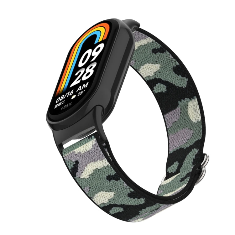 For Xiaomi Smart Band 9 / 8 Plastic Plug Plain Elastic Nylon Watch Band