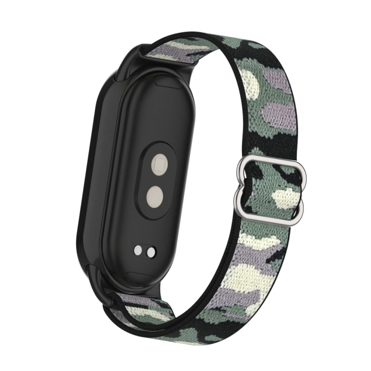 For Xiaomi Smart Band 9 / 8 Plastic Plug Plain Elastic Nylon Watch Band