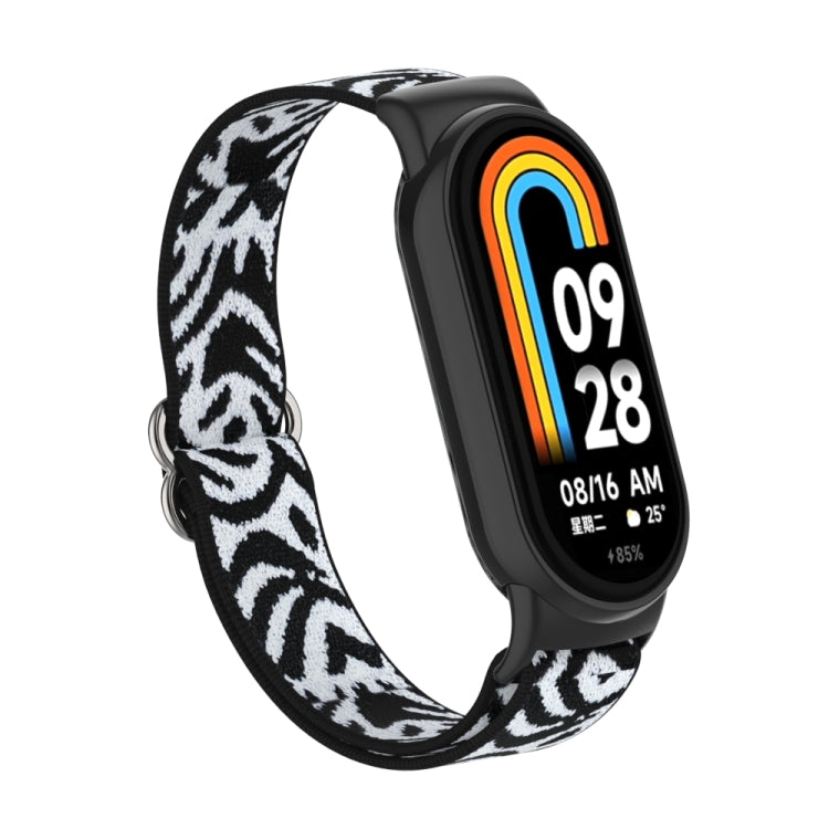 For Xiaomi Smart Band 9 / 8 Plastic Plug Plain Elastic Nylon Watch Band