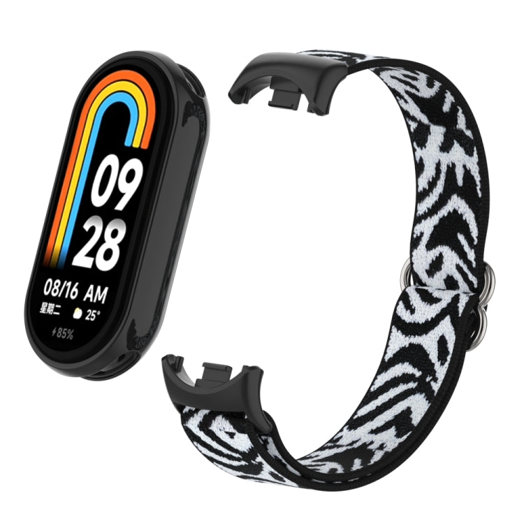 For Xiaomi Smart Band 9 / 8 Plastic Plug Plain Elastic Nylon Watch Band