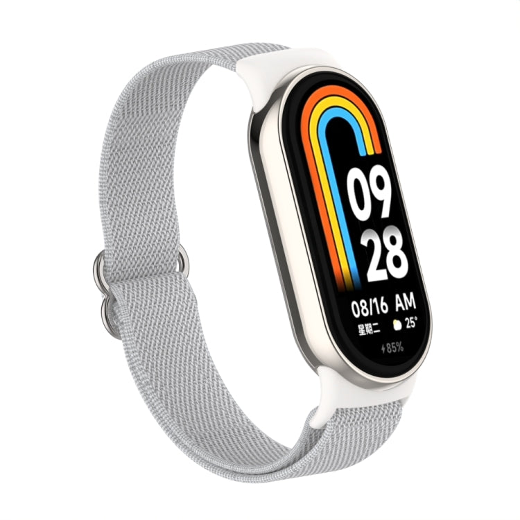 For Xiaomi Smart Band 9 / 8 Plastic Plug Plain Elastic Nylon Watch Band