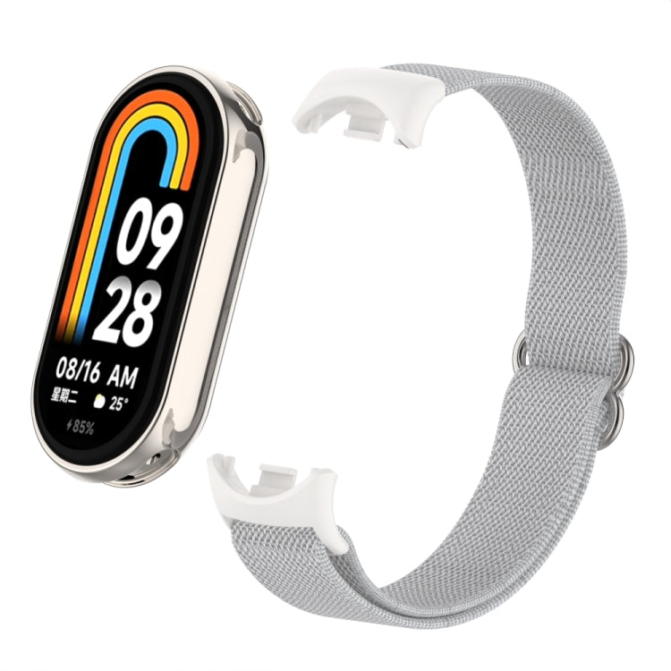 For Xiaomi Smart Band 9 / 8 Plastic Plug Plain Elastic Nylon Watch Band