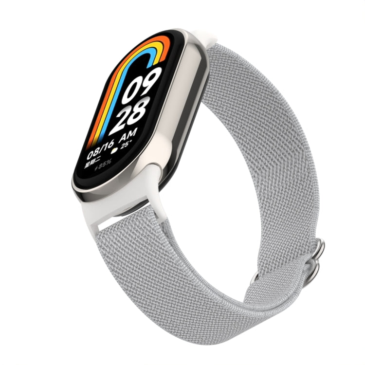 For Xiaomi Smart Band 9 / 8 Plastic Plug Plain Elastic Nylon Watch Band