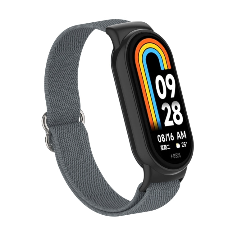 For Xiaomi Smart Band 9 / 8 Plastic Plug Plain Elastic Nylon Watch Band