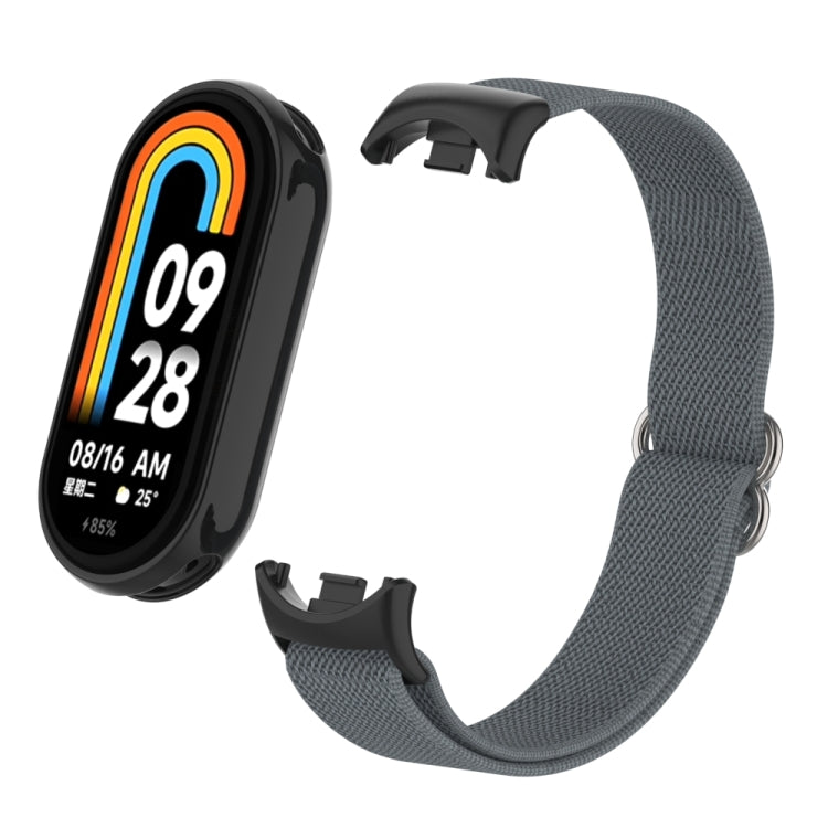 For Xiaomi Smart Band 9 / 8 Plastic Plug Plain Elastic Nylon Watch Band