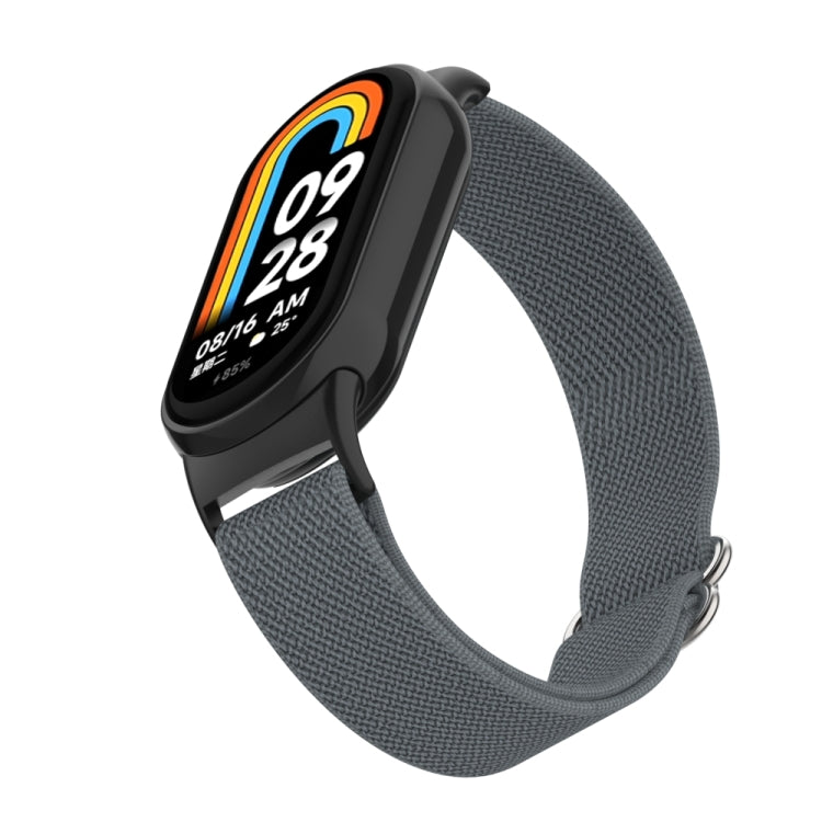 For Xiaomi Smart Band 9 / 8 Plastic Plug Plain Elastic Nylon Watch Band