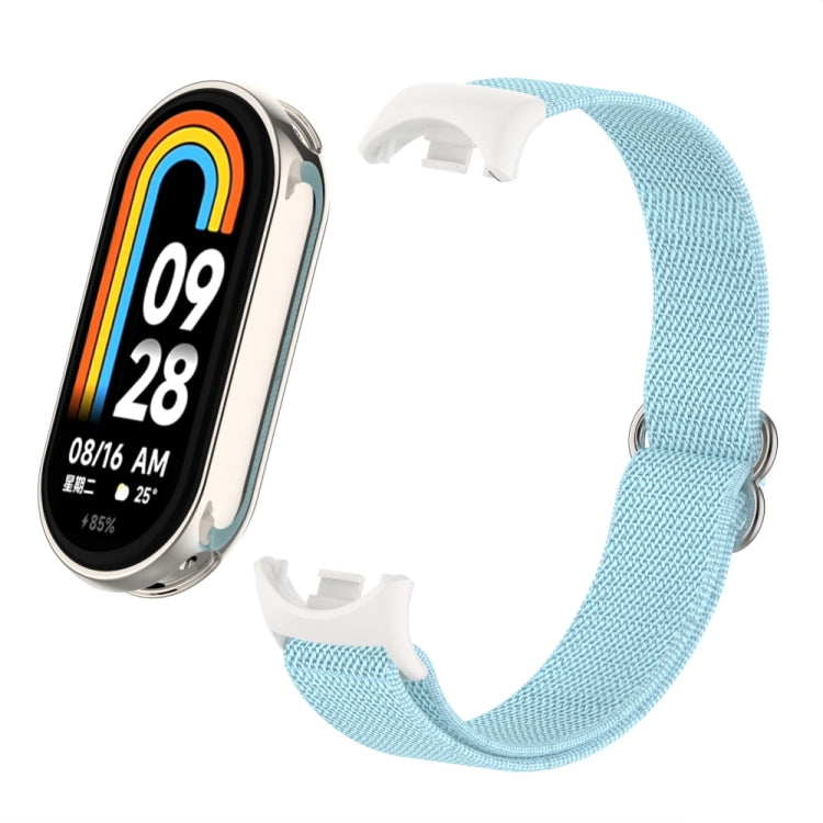 For Xiaomi Smart Band 9 / 8 Plastic Plug Plain Elastic Nylon Watch Band