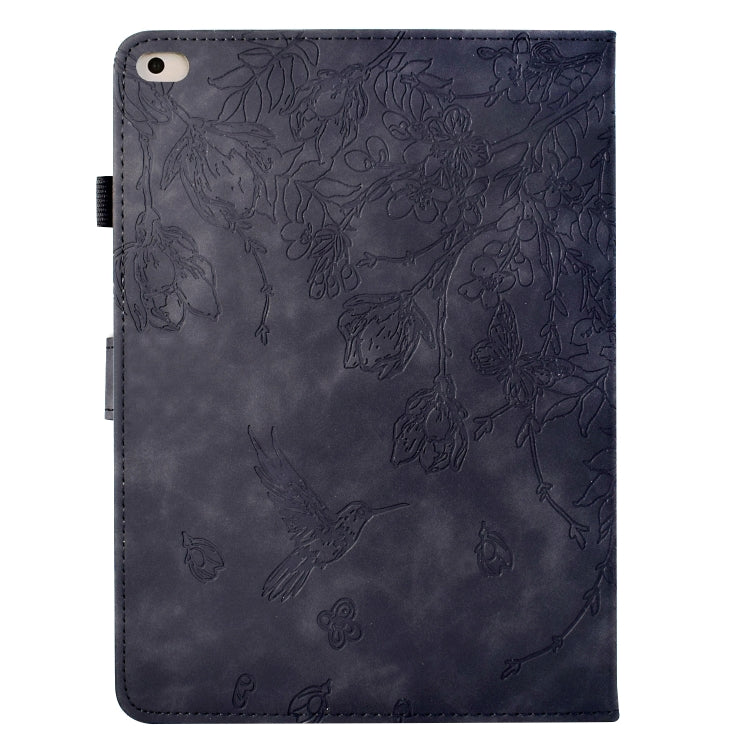 For iPad 9.7 2018 / 2017 Flowers and Bird Embossed Smart Leather Tablet Case