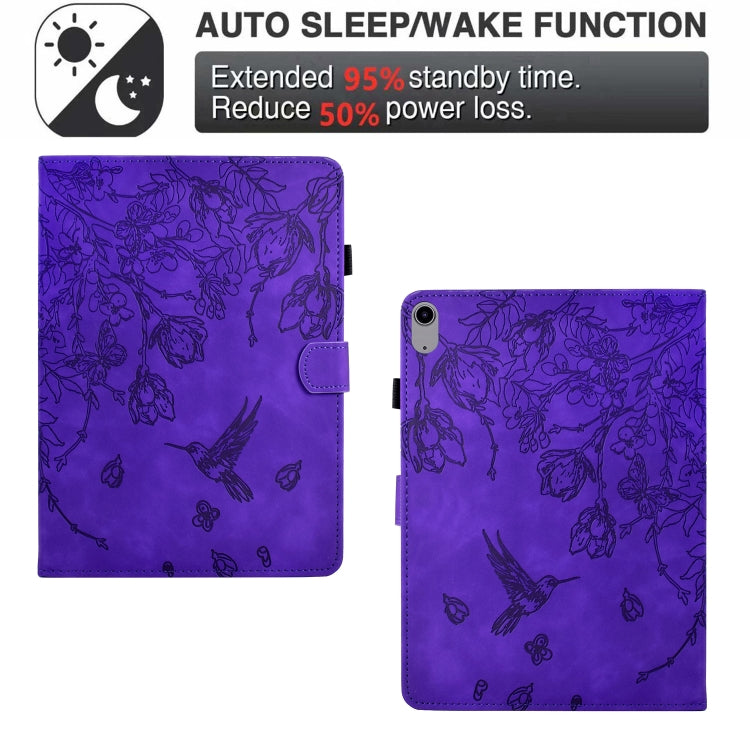 For iPad mini 2024 / mini 6 Flowers and Bird Embossed Smart Leather Tablet Case