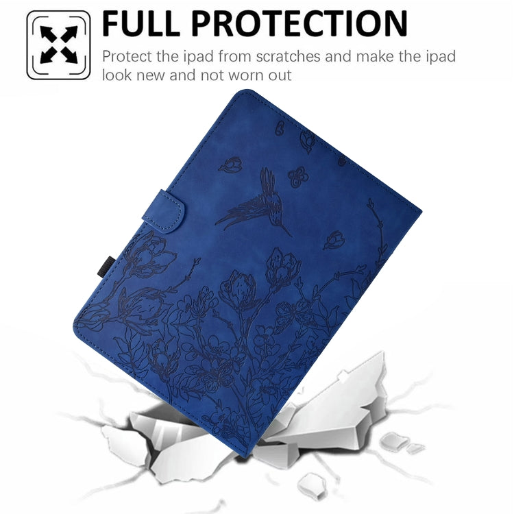 For iPad mini 2024 / mini 6 Flowers and Bird Embossed Smart Leather Tablet Case